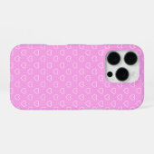 Coque iPhone 16 Pro Joli motif rose et blanc mignon (Verso Horizontal)