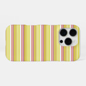 Coque iPhone 16 Pro Jolies rayures blanches jaunes (Verso Horizontal)