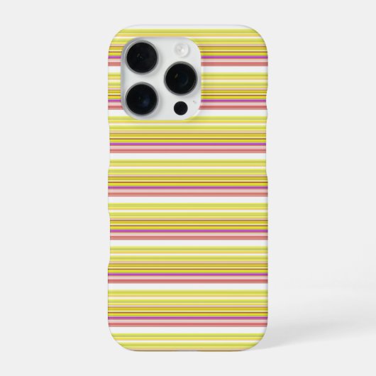 Coque iPhone 16 Pro Jolies rayures blanches jaunes (Verso)