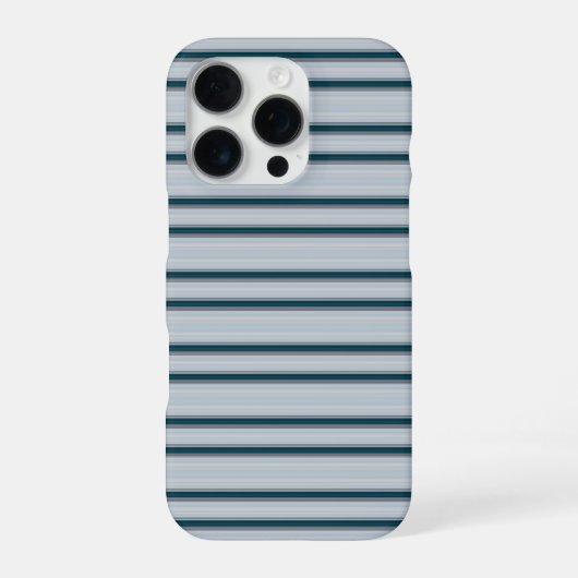 Coque iPhone 16 Pro Jolies rayures bleu gris (Verso)