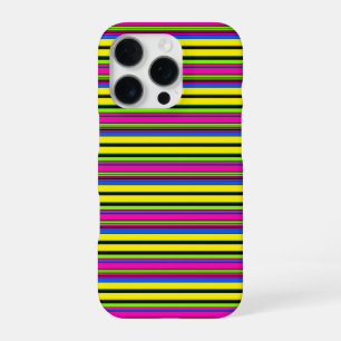 Coque iPhone 16 Pro Jolies rayures colorées jaunes