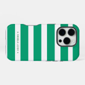 Coque iPhone 16 Pro Jolies rayures de cabane vert menthe (Verso Horizontal)