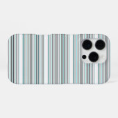 Coque iPhone 16 Pro Jolies rayures grises aqua (Verso Horizontal)