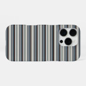 Coque iPhone 16 Pro Jolies rayures grises et blanches (Verso Horizontal)