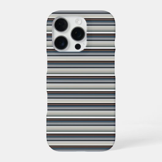 Coque iPhone 16 Pro Jolies rayures grises et blanches (Verso)