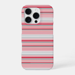 Coque iPhone 16 Pro Jolies rayures grises rouges