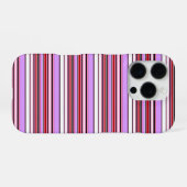 Coque iPhone 16 Pro Jolies rayures rouge violet (Verso Horizontal)