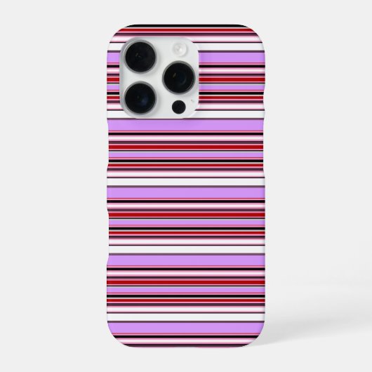 Coque iPhone 16 Pro Jolies rayures rouge violet (Verso)
