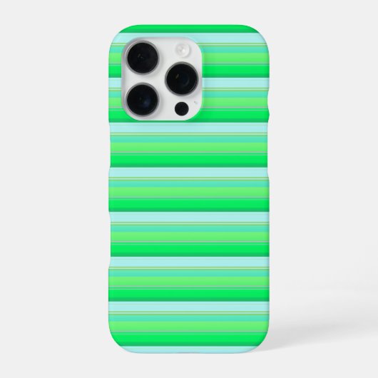 Coque iPhone 16 Pro Jolies rayures vert aqua (Verso)