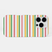 Coque iPhone 16 Pro Jolies rayures vert jaune (Verso Horizontal)