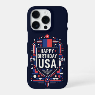 Coque iPhone 16 Pro Joyeux anniversaire USA 250