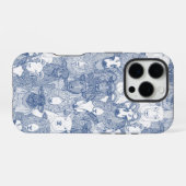 Coque iPhone 16 Pro juste mouton classique bleu blanc (Verso Horizontal)
