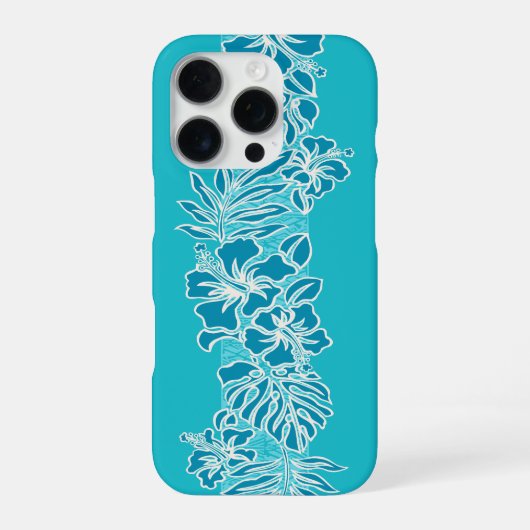 Coque iPhone 16 Pro Kalaheo Hibiscus Hawaïen Tapa (Verso)