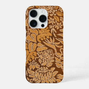 Coque iPhone 16 Pro Kauai Morning Hawaiian Protéa Faux Bois Floral