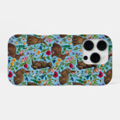 Coque iPhone 16 Pro Lapins et fleur sauvage (Verso Horizontal)