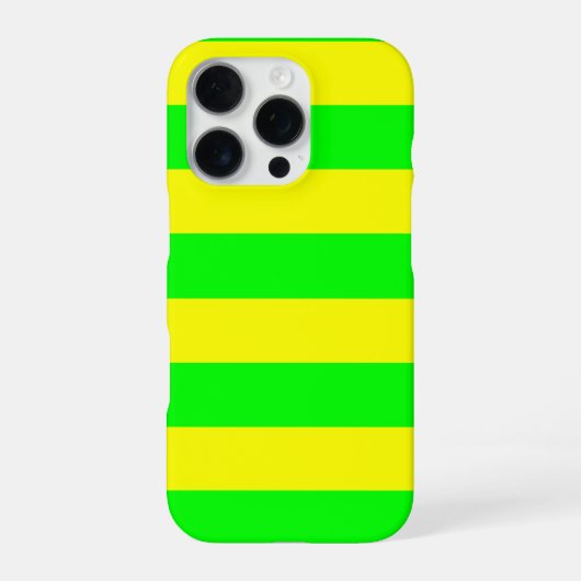 Coque iPhone 16 Pro Lemon Yellow and Lime Green Stripes  (Verso)