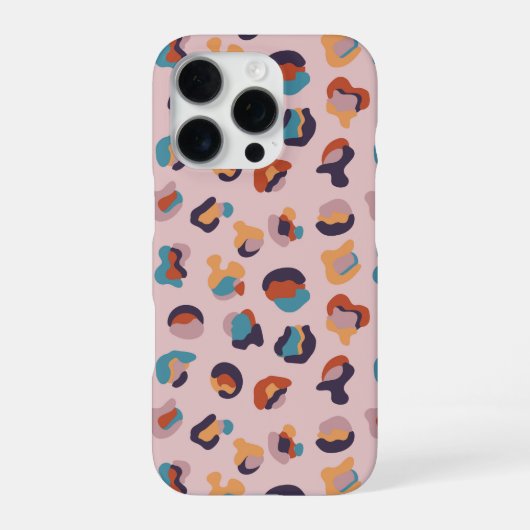 Coque iPhone 16 Pro Leopard animal rose moderne (Verso)