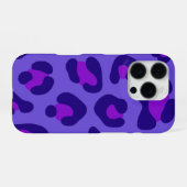 Coque iPhone 16 Pro "Leopard violet électrique" (Verso Horizontal)