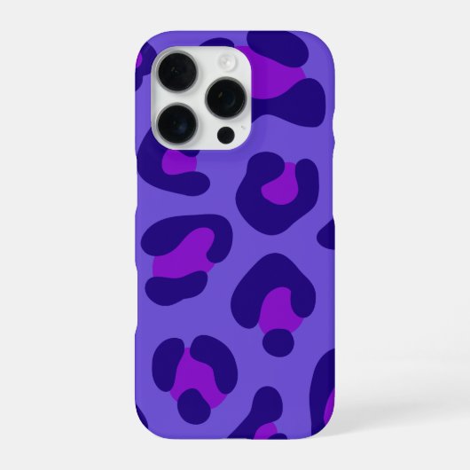 Coque iPhone 16 Pro "Leopard violet électrique" (Verso)