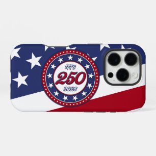 Coque iPhone 16 Pro Les 250 ans d'Amérique avec le drapeau des États-U