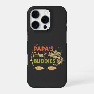 Coque iPhone 16 Pro Les copains de pêche de Papa Noms personnalisés de