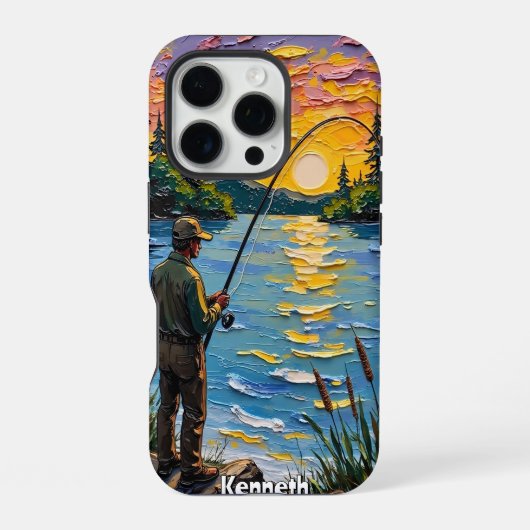Coque iPhone 16 Pro Les eaux tranquilles de Sunset Angler (Verso)