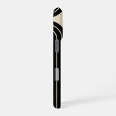 Coque iPhone 16 Pro Lignes Abstraits Rétro Noirs (Côté droit)