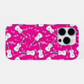 Coque iPhone 16 Pro Lignes de guitare notes de musique (Verso Horizontal)