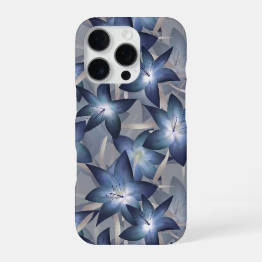 Coque iPhone 16 Pro Lilies bleues (Verso)