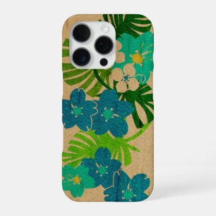 Coque iPhone 16 Pro Limahuli Garden Hawaii Faux Wood Turq
