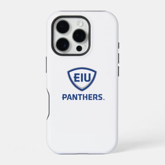 Coque iPhone 16 Pro Logo du bouclier et du mot des Panthers de l'Easte (Verso)