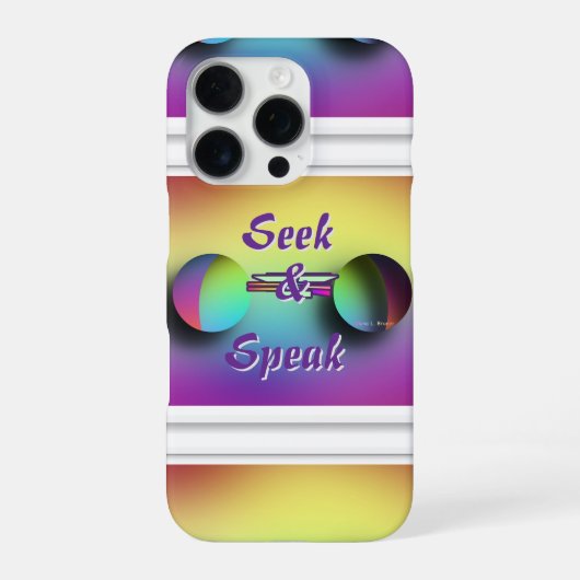 Coque iPhone 16 Pro Logo Seek And Speak (Verso)