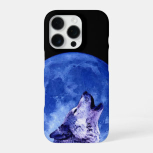 Coque iPhone 16 Pro Loup hurlant à la lune