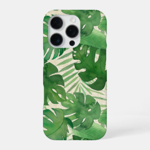 Coque iPhone 16 Pro Luana Aquarelle Tropical Feuilles Vives