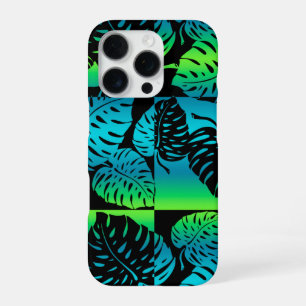 Coque iPhone 16 Pro Makua Monstera Hawaiian Striped Blend Turq