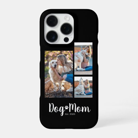 Coque iPhone 16 Pro Maman Chien Établi Script Noir 3 Photo  (Verso)