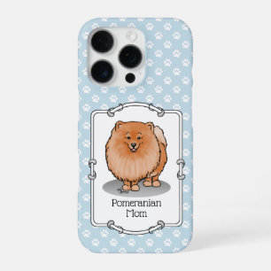 Coque iPhone 16 Pro Maman Poméranienne Pom Maman (orange rouge) Chien