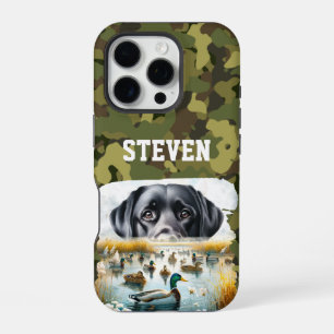Coque iPhone 16 Pro Marais de chasse au canard Nom cool Retriever Camo