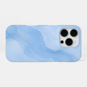 Coque iPhone 16 Pro Marbre Abstrait Motif Bleu Clair (Verso Horizontal)