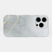 Coque iPhone 16 Pro Marbre Blanc Chic Paillettes (Verso Horizontal)