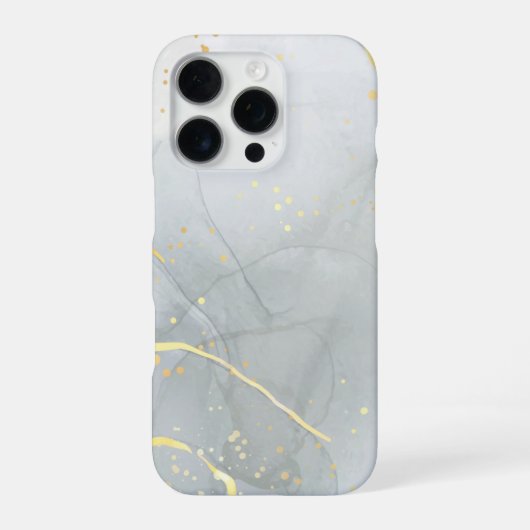 Coque iPhone 16 Pro Marbre Blanc Chic Paillettes (Verso)