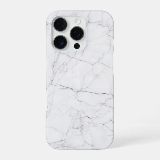 Coque iPhone 16 Pro Marbre blanc élégant (Verso)