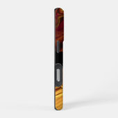 Coque iPhone 16 Pro Marbre bordeaux et or (Côté droit)