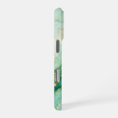 Coque iPhone 16 Pro Marbre Luxueux Vert Menthe & Or (Côté droit)