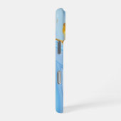 Coque iPhone 16 Pro Marbre Parties scintillant Blue Sky Gold personnal (Côté droit)