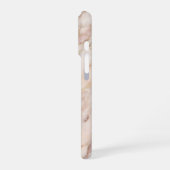 Coque iPhone 16 Pro marbre rose et or (Côté gauche)