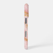 Coque iPhone 16 Pro marbre rose et or (Côté droit)