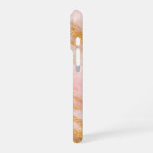 Coque iPhone 16 Pro marbre rose et or (Côté gauche)