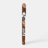 Coque iPhone 16 Pro Marron Chocolat Blanc et Orange Mignons Rubans de  (Côté droit)