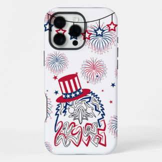 Coque iPhone 16 Pro Max 4 juillet Fête de l'Indépendance Aigle américain